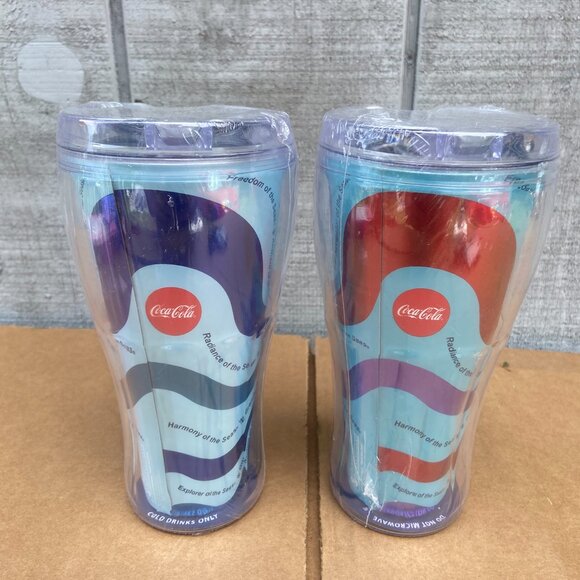 Royal Caribbean Cruise Line Save The Waves Coca Cola Clear Cup / Tumbler Bundle - Picture 4 of 6